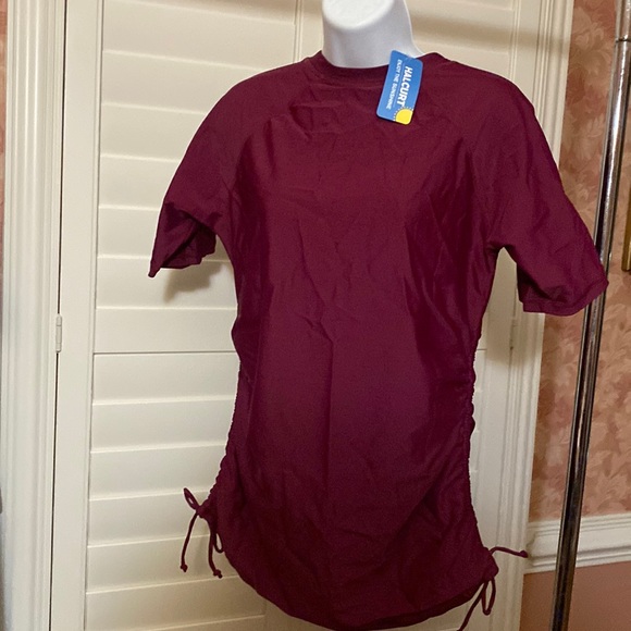 NWT Swim Top Full Coverage, Large, Wine Color - Picture 2 of 6